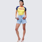 Women's yellow cotton top alternate angle – FINESSE