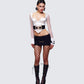Rae Ivory Fur Cuff Corset Top