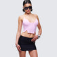 Women's pink top styled on model – FINESSE