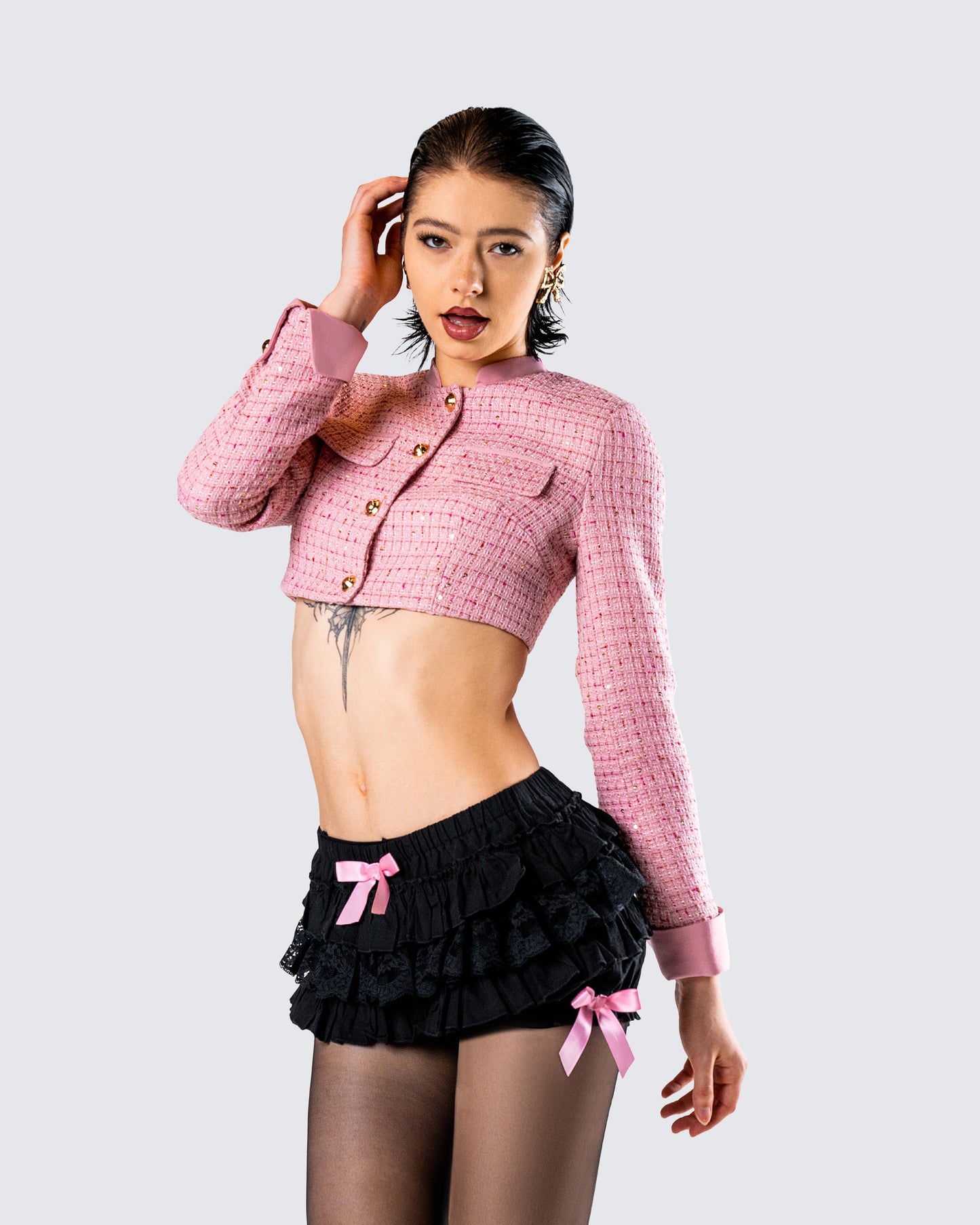 Women's cotton matching set alternate angle – FINESSE